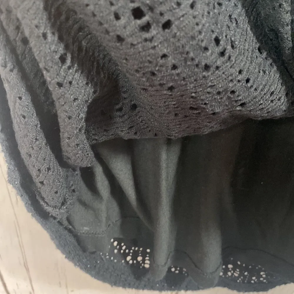 Lou & Grey Womens Black Mesh Elastic Waist Dress Swim Coverup
